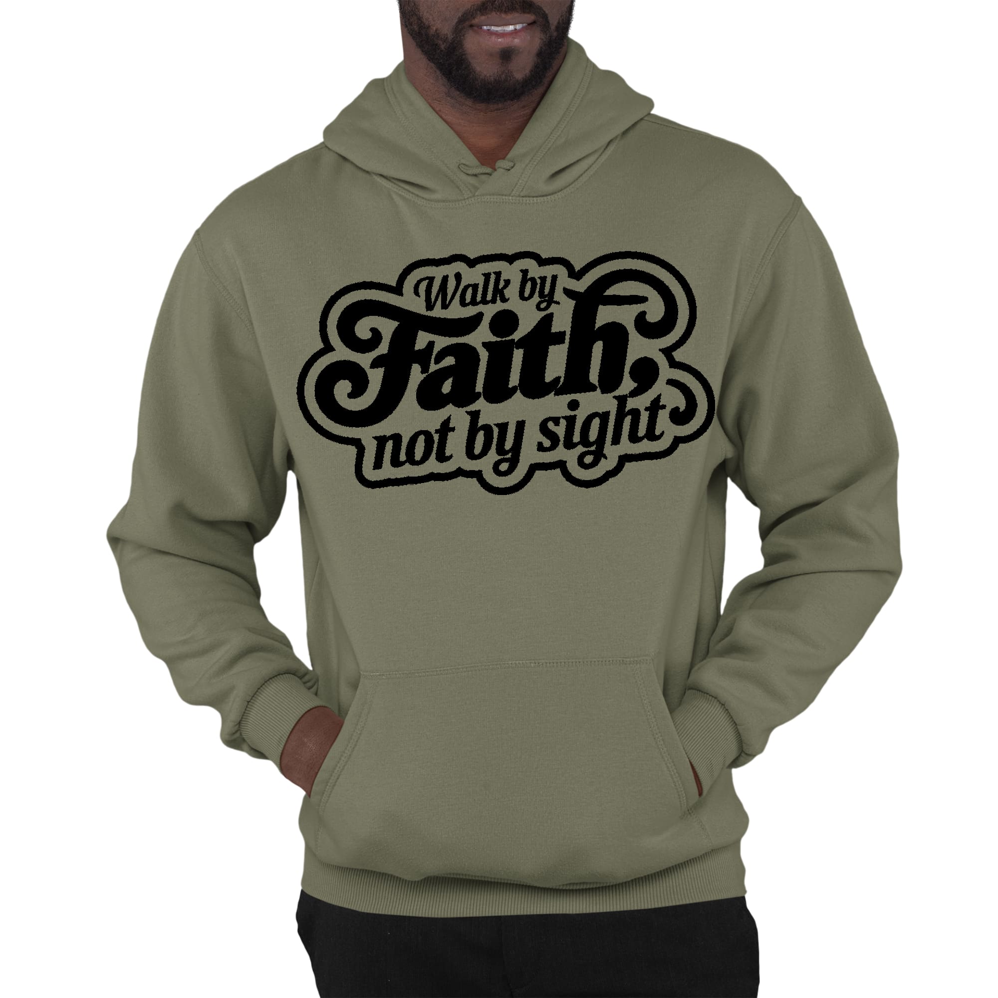 Mens Graphic Hoodie Walk by Faith - not by Sight