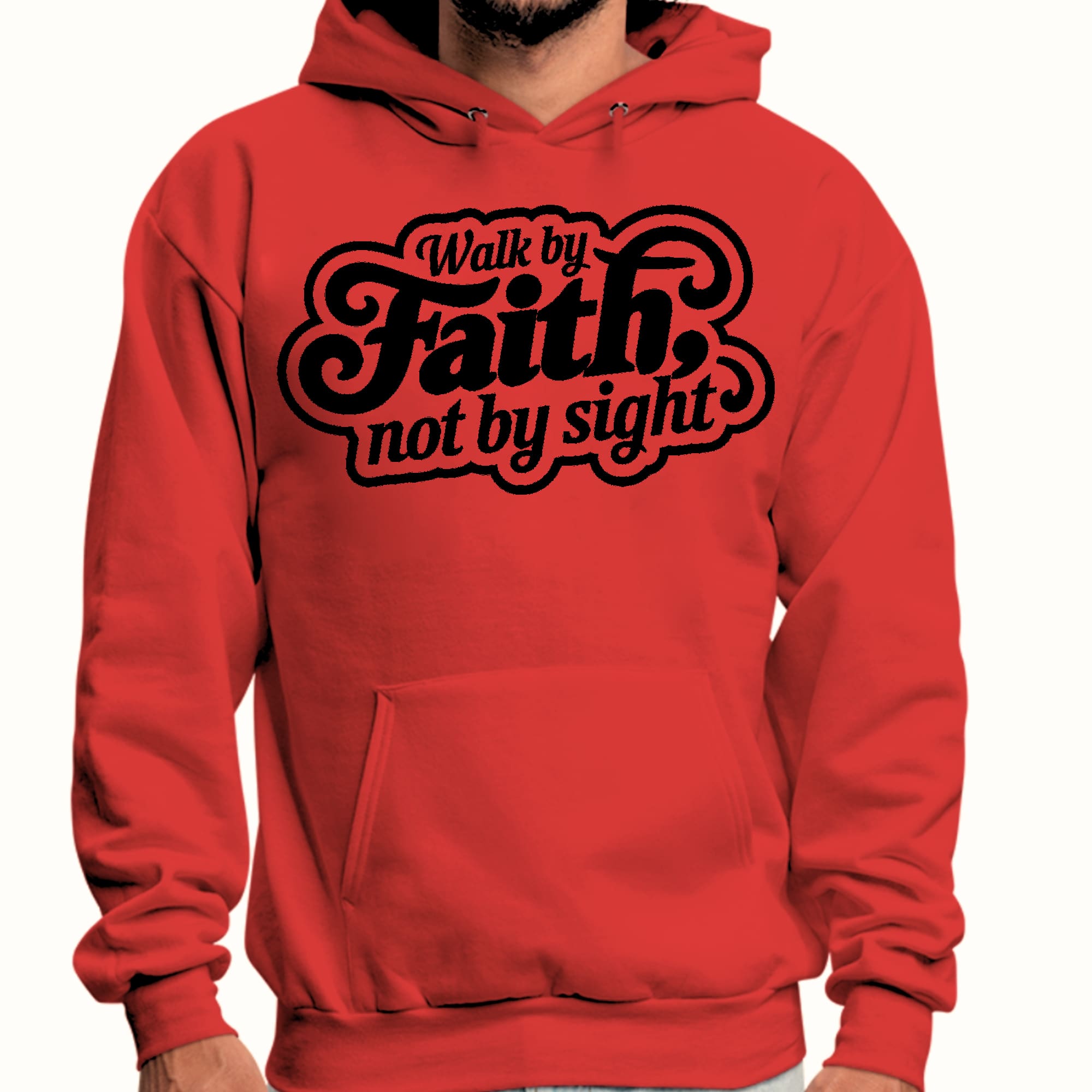 Mens Graphic Hoodie Walk by Faith - not by Sight