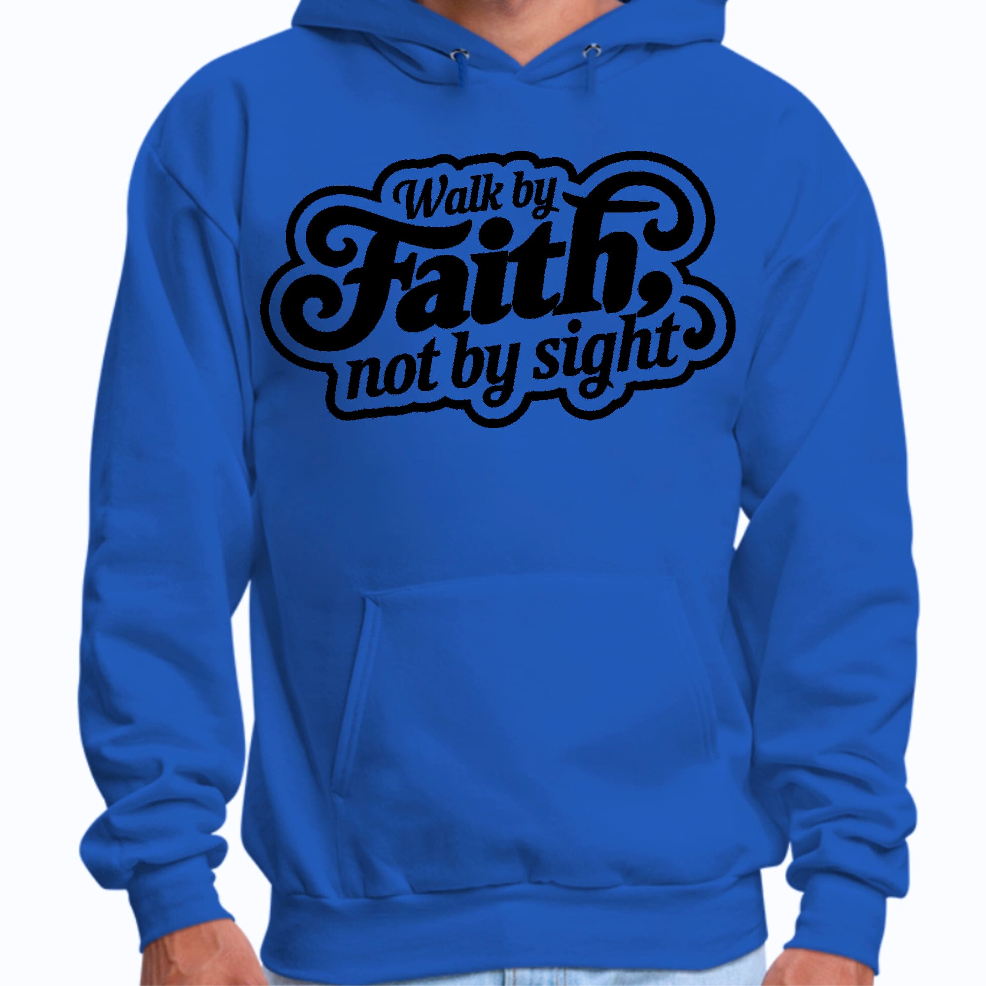 Mens Graphic Hoodie Walk by Faith - not by Sight