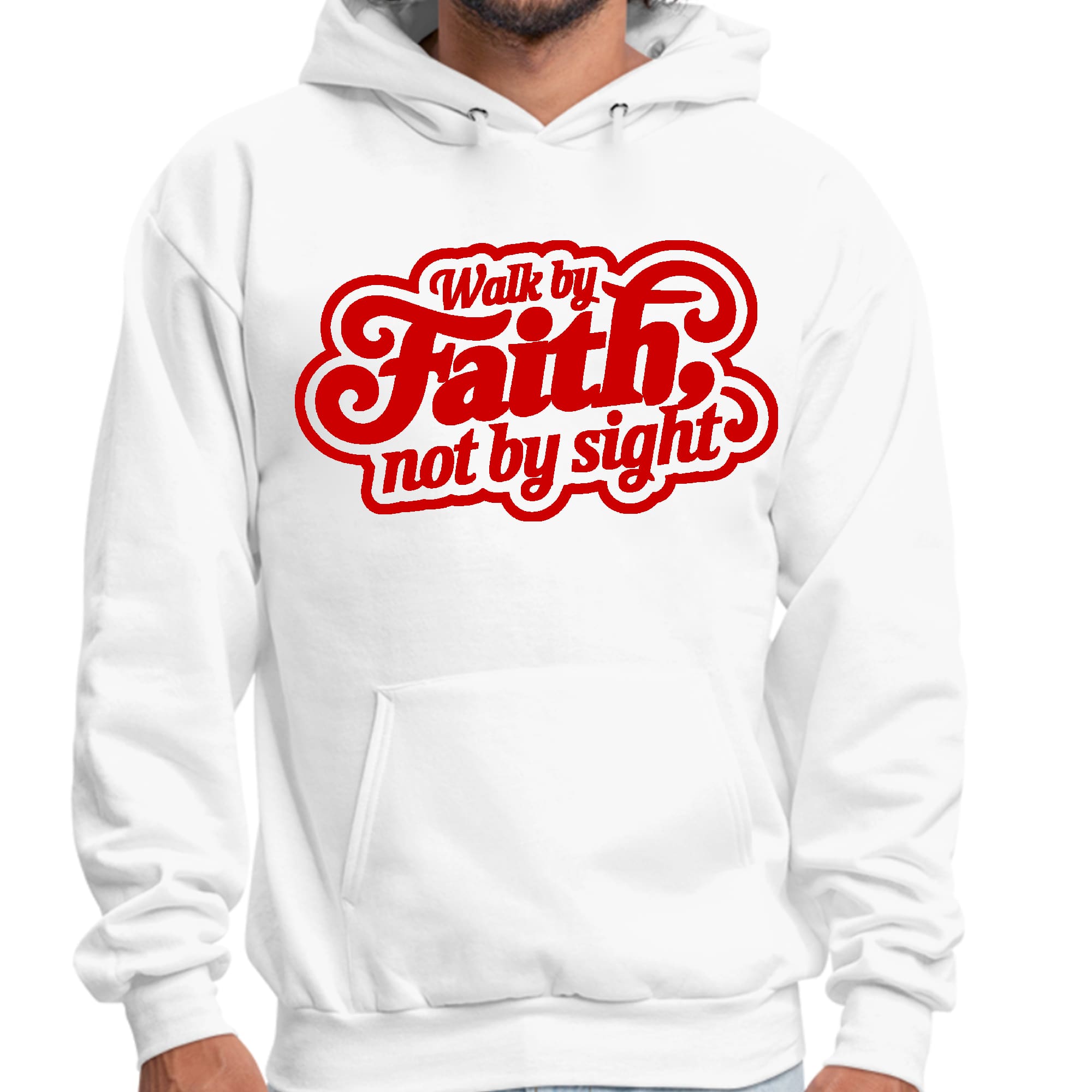 Mens Graphic Hoodie Walk by Faith - not by Sight