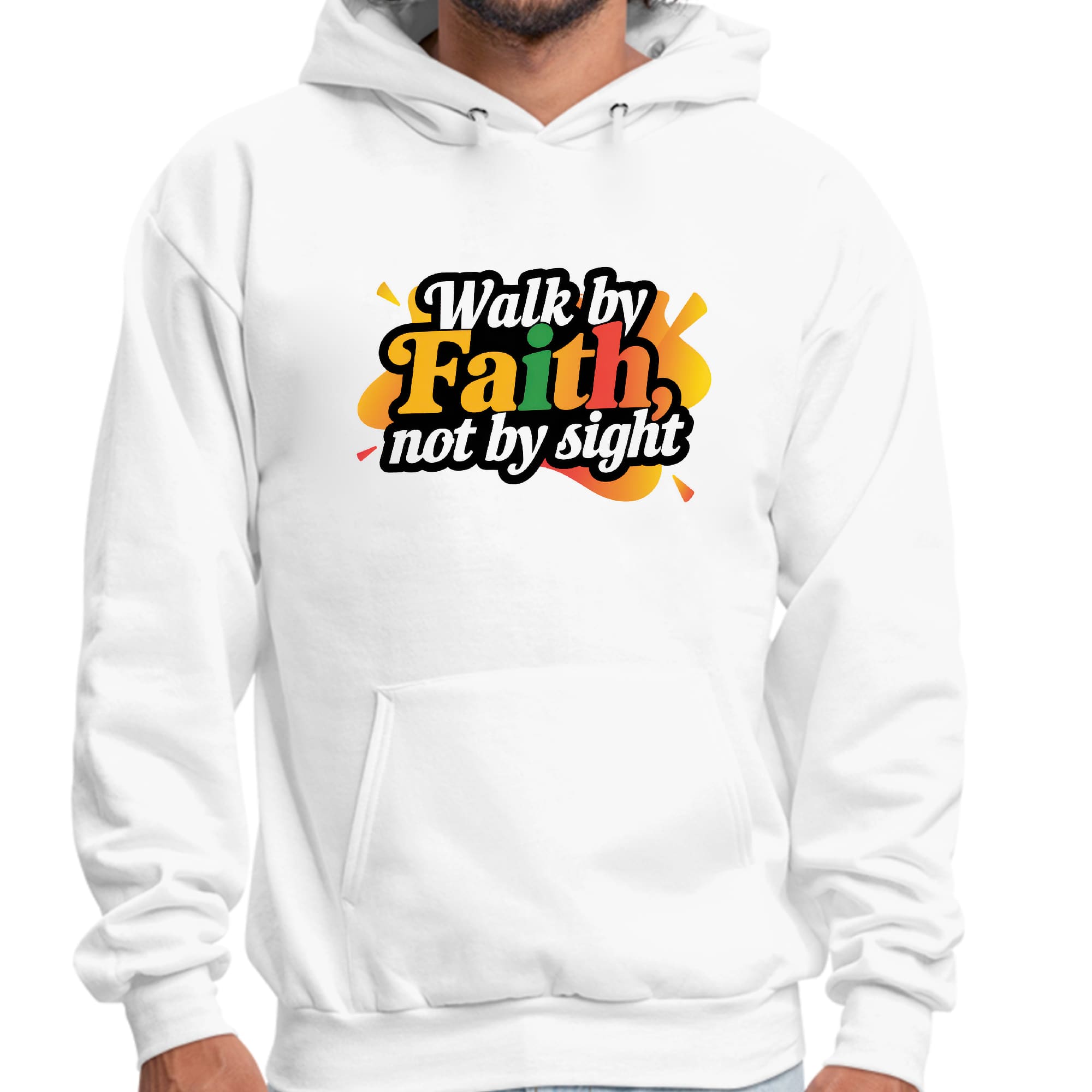 Mens Graphic Hoodie Walk by Faith - not by Sight