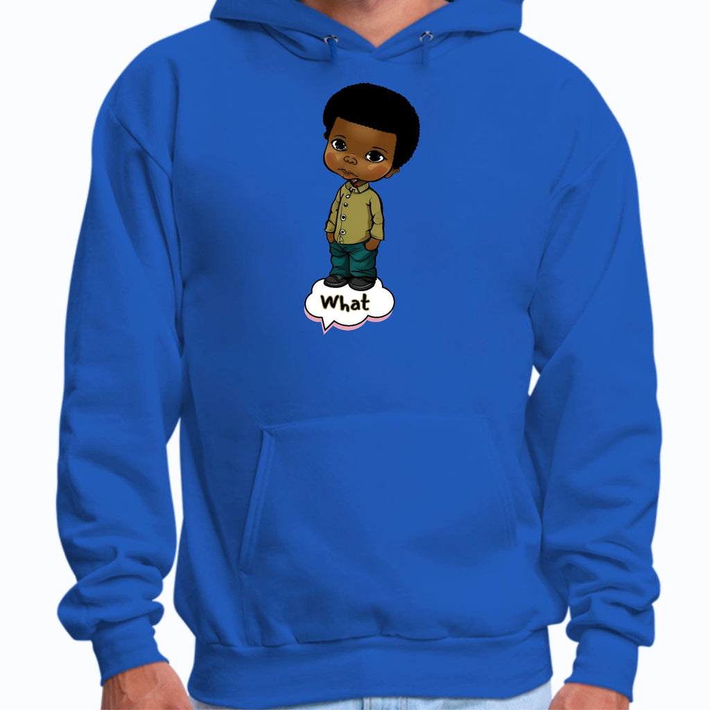 Mens Graphic Hoodie what - African American Boy Illustration Art