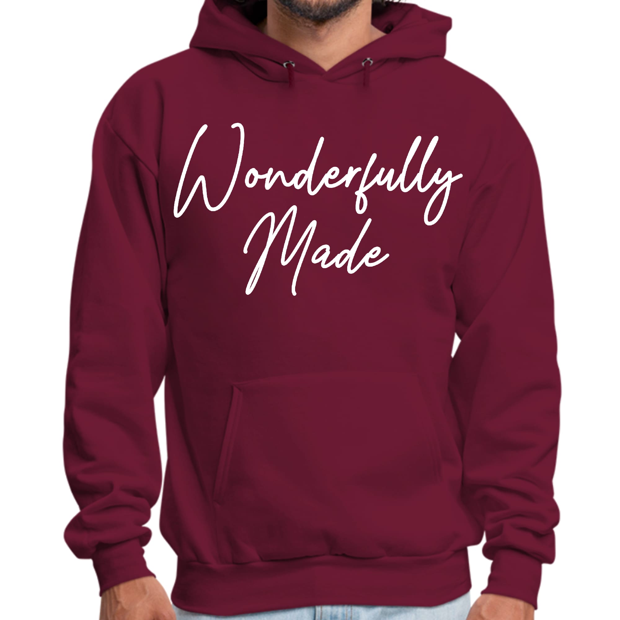 Mens Graphic Hoodie Wonderfully Made
