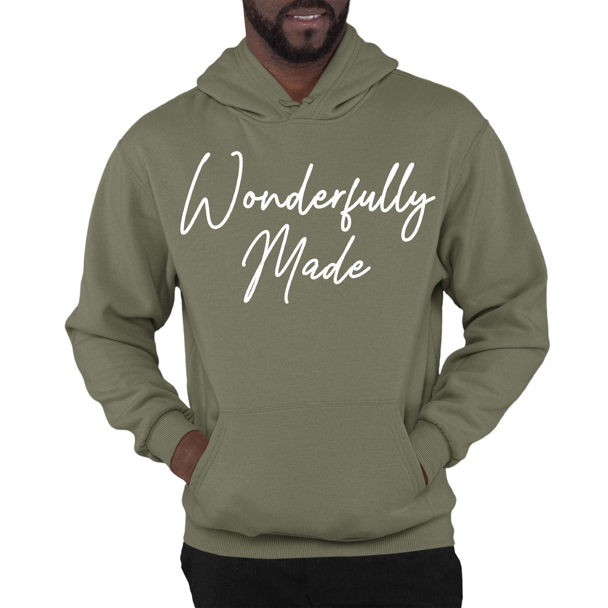 Mens Graphic Hoodie Wonderfully Made