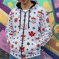 Men's Hoodie MUNSIEUR All-Over Print Heavy Fleece Zip Up "American Standard"