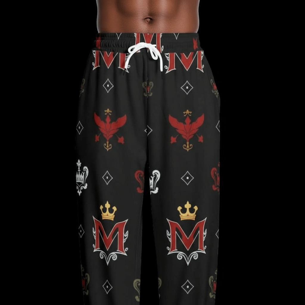 Men's Joggers MUNSIEUR All-Over Print Knitted Fleece "Ambitious"
