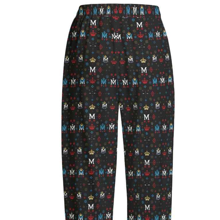 Men's Joggers MUNSIEUR All-Over Print Knitted Fleece "Coolie"