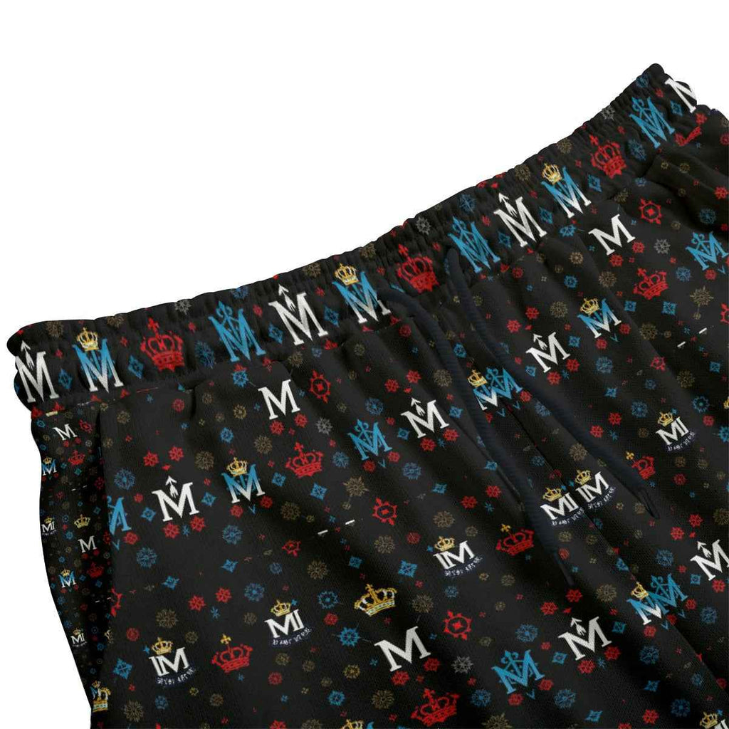 Men's Joggers MUNSIEUR All-Over Print Knitted Fleece "Coolie"