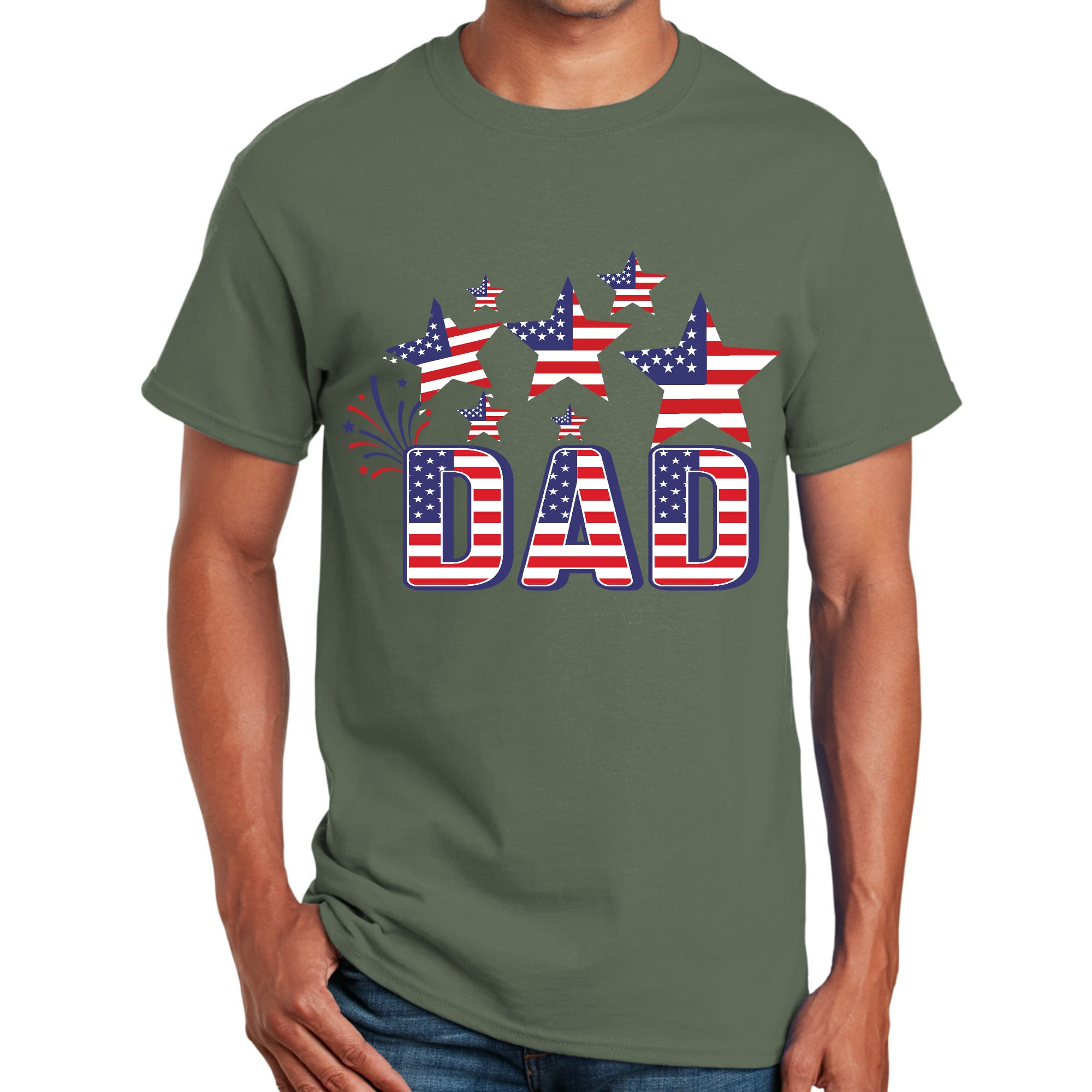 Mens Graphic T-Shirt Dad Independence Day 4th of July Celebration