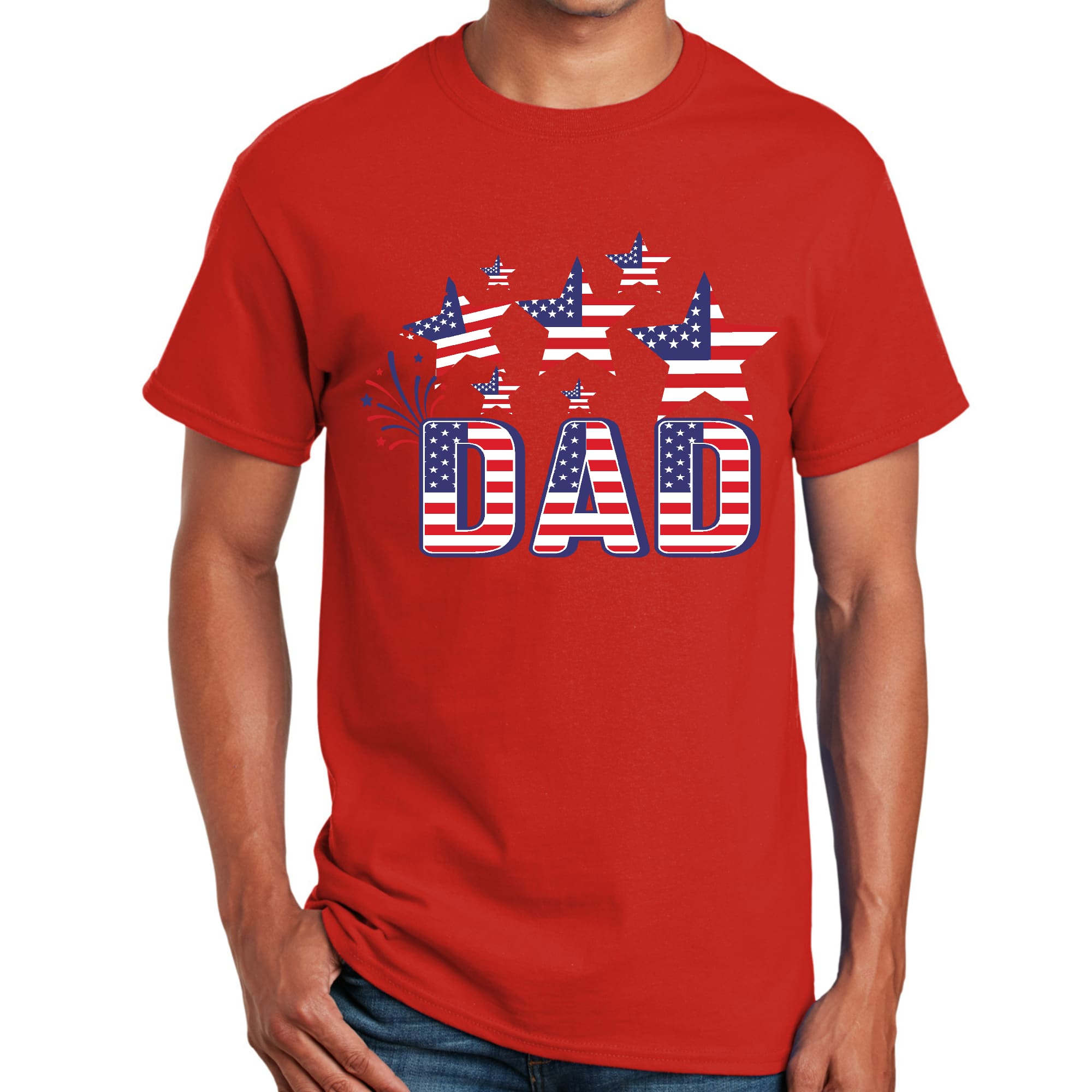 Mens Graphic T-Shirt Dad Independence Day 4th of July Celebration
