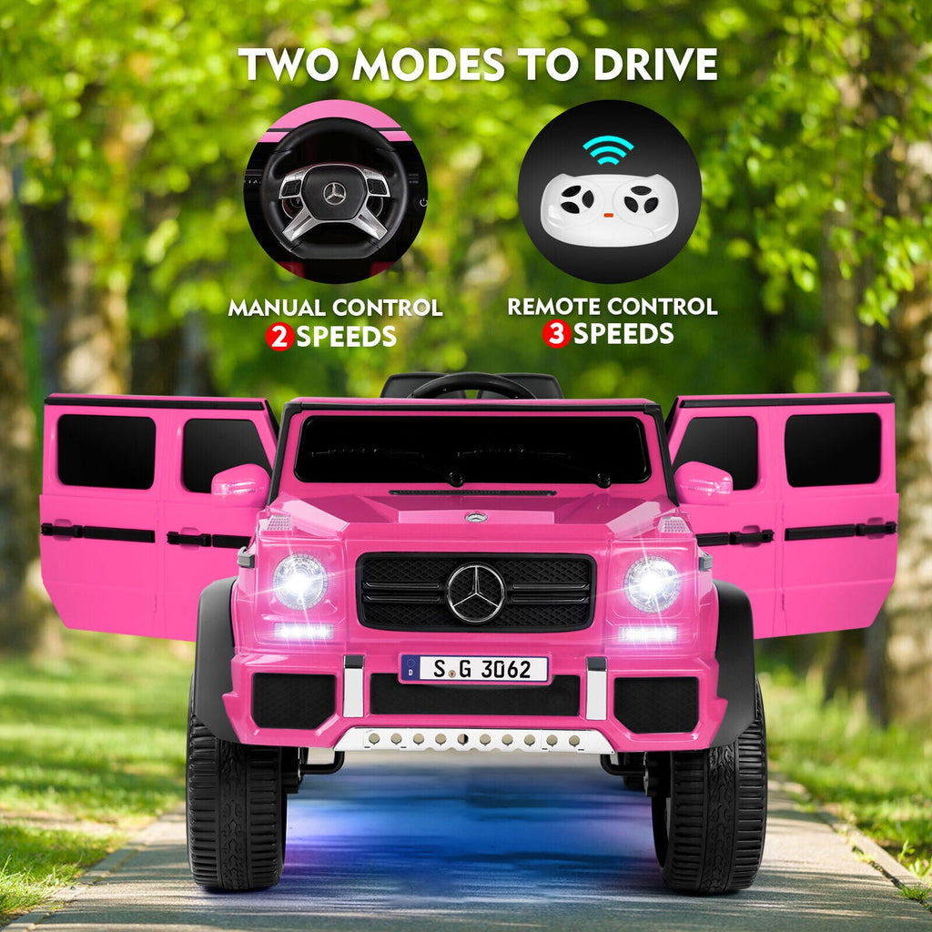 Mercedes-Benz Electric Ride On Car for Kids - 3 Speeds, LED Lights, Bluetooth, and Remote Control