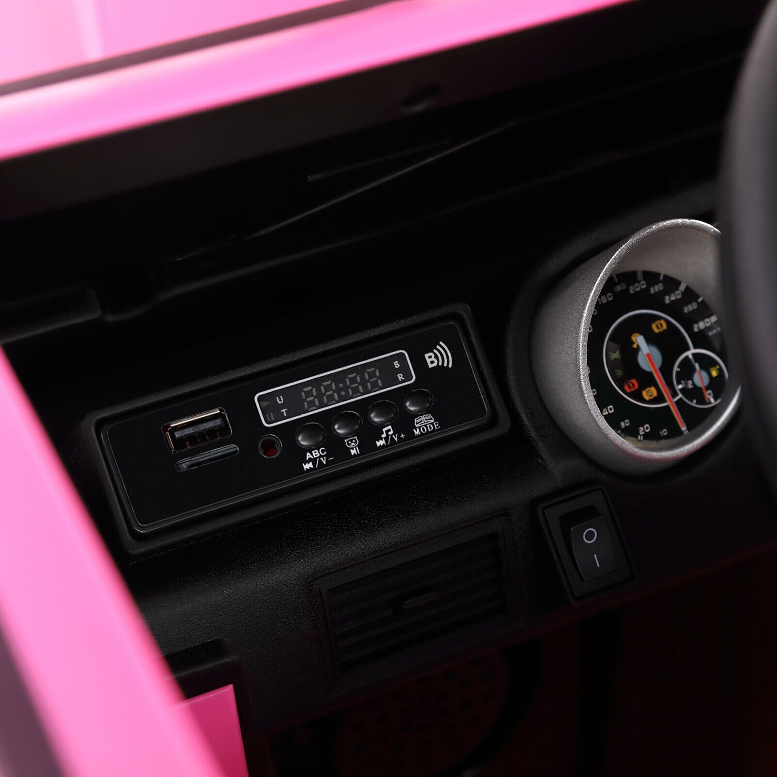 Mercedes-Benz Electric Ride-On Car for Kids with 3 Speeds, LED Lights, and RC Control - Pink