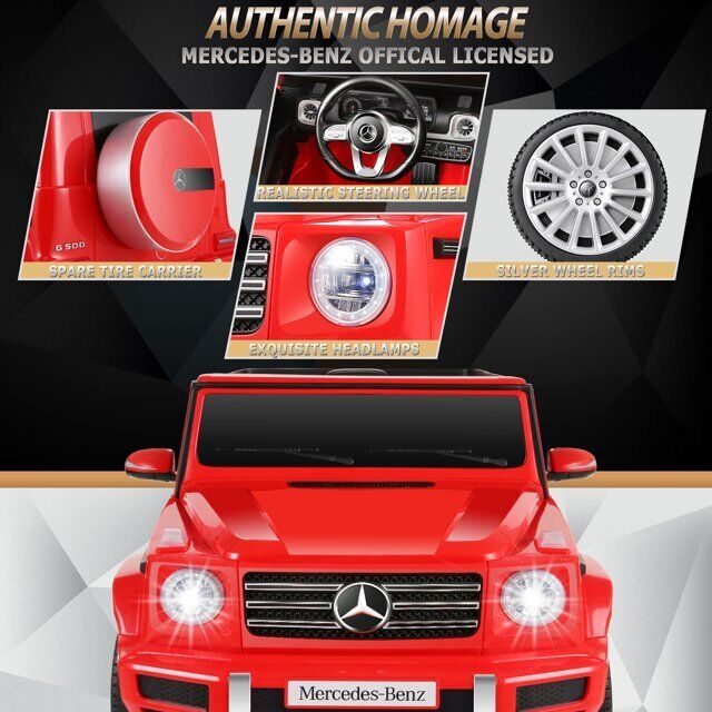 12V Licensed Mercedes-Benz G500 Electric Ride-On Car for Kids with Remote Control