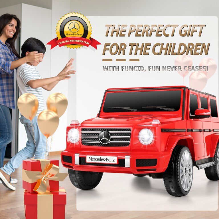 Mercedes-Benz Licensed G500 Electric Ride-On Toy Car with Remote Control and LED Lights for Kids