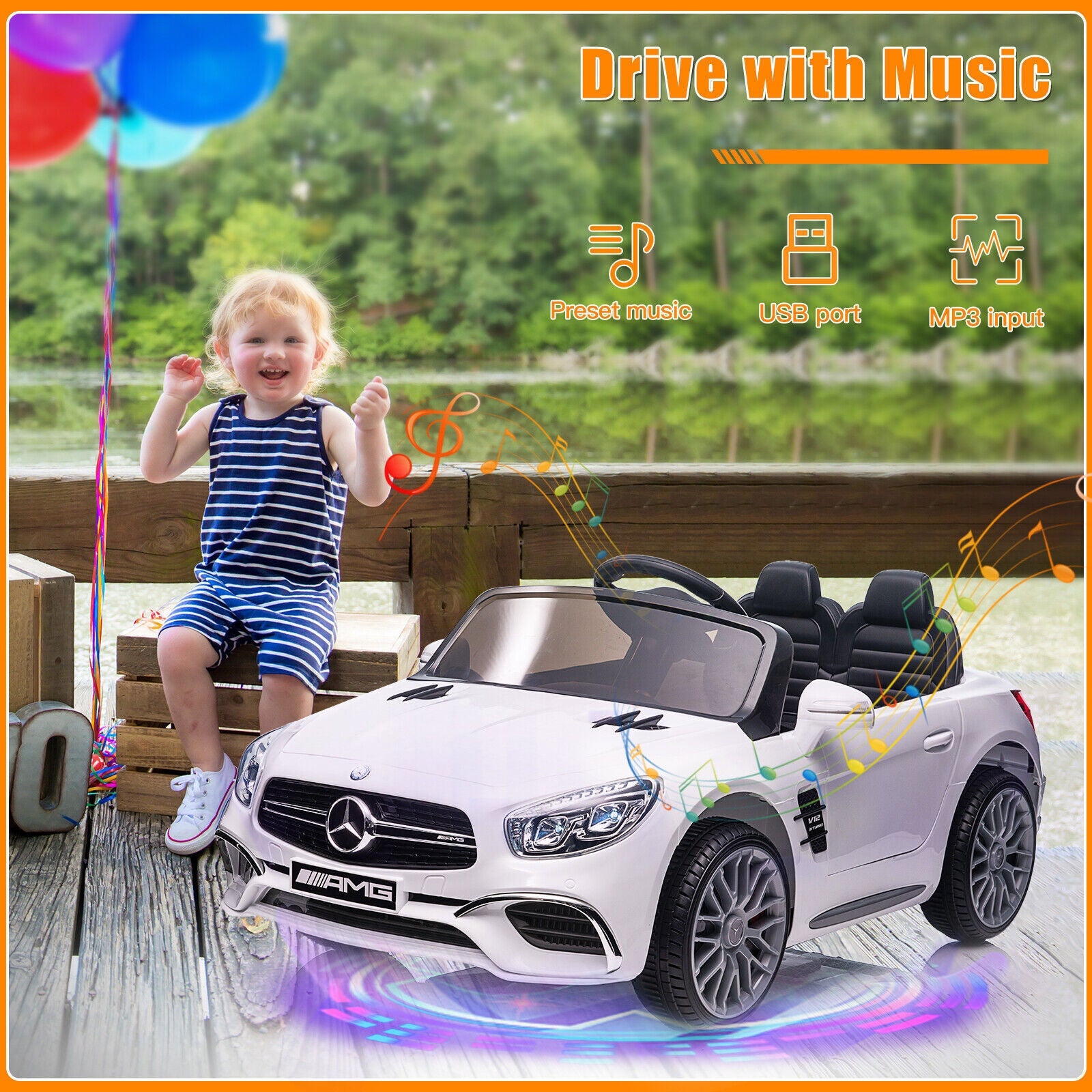 Licensed Mercedes Benz 12V Electric Ride On Car for Kids with Remote Control