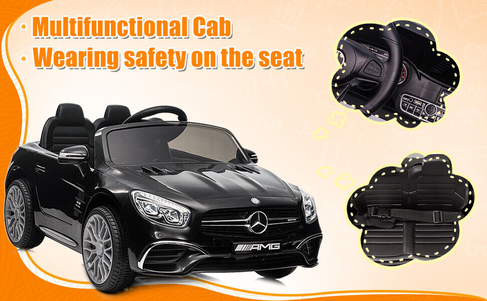 Mercedes-Benz Licensed Electric Ride-On Car for Kids with Remote Control and 2 Speed Options