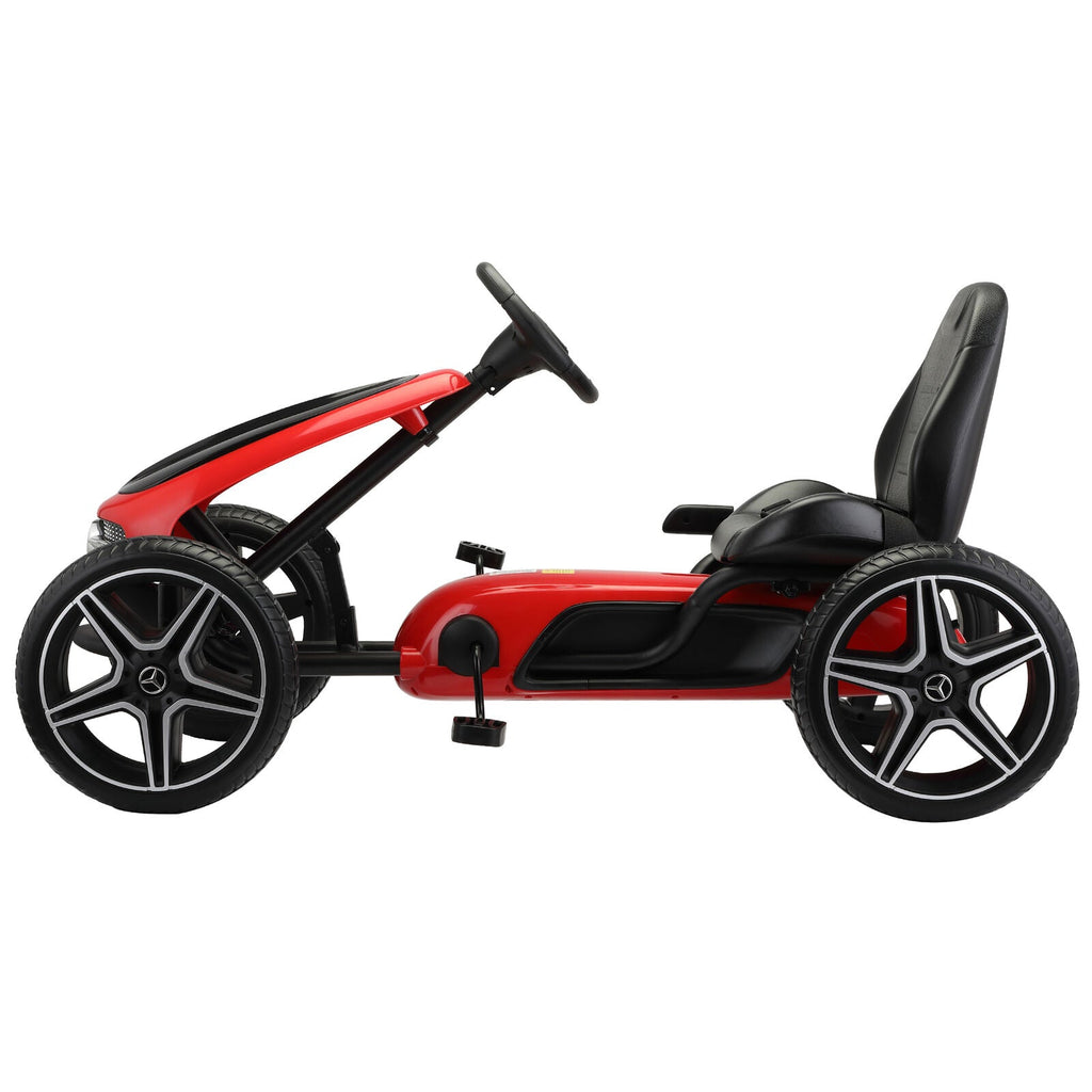 Mercedes Benz Licensed Go Kart for Kids with Horn and Music - Red, Ages 3+