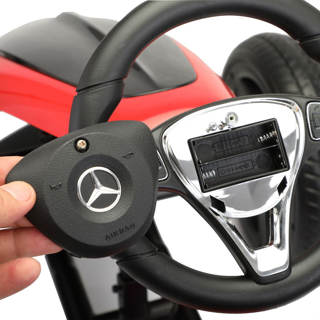 Mercedes Benz Licensed Go Kart for Kids with Horn and Music - Red, Ages 3+