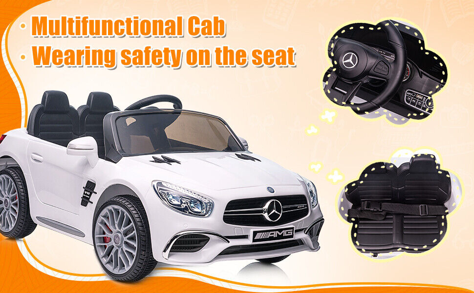 Mercedes-Benz Licensed 12V Electric Ride-On Car for Kids with Remote Control and MP3 Compatibility