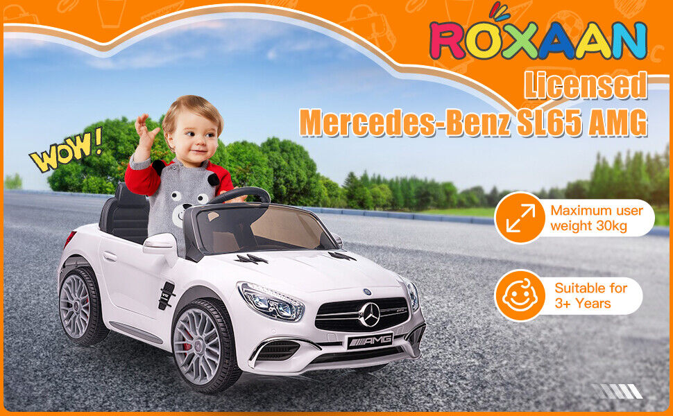12V Electric Kids Ride On Car Mercedes Benz AMG SL65 with Remote Control and LED Lights