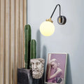 Mid century black & brass opal glass sconce bedroom e26 e27 light