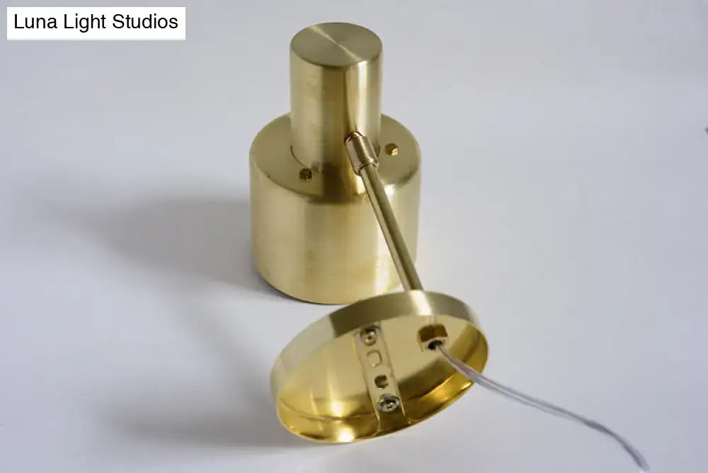 Mid-century gold metal cage wall lighting bedroom sconce