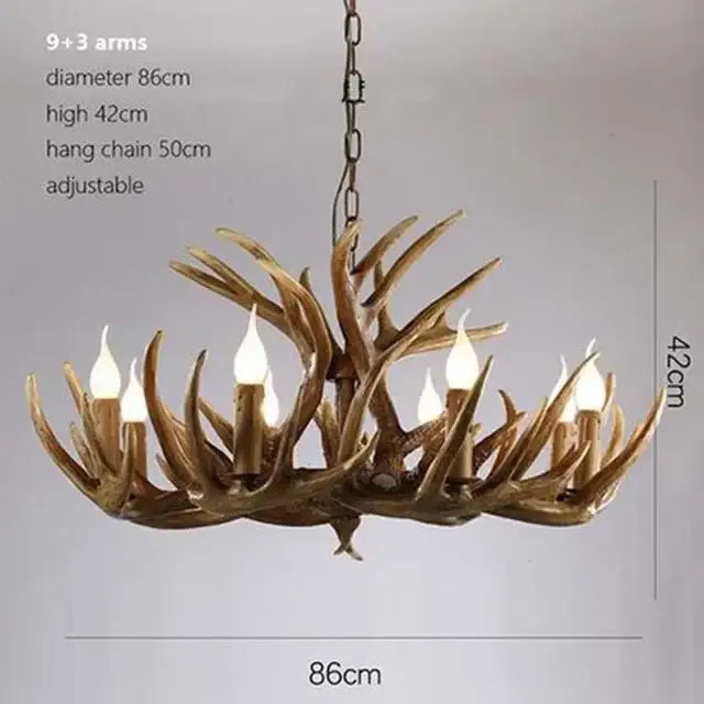 Mid century modern golden antler chandelier dining room light