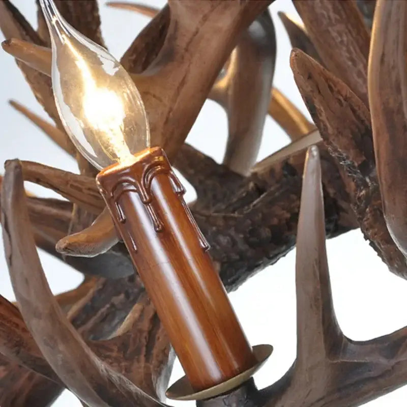 Mid century modern golden antler chandelier dining room light