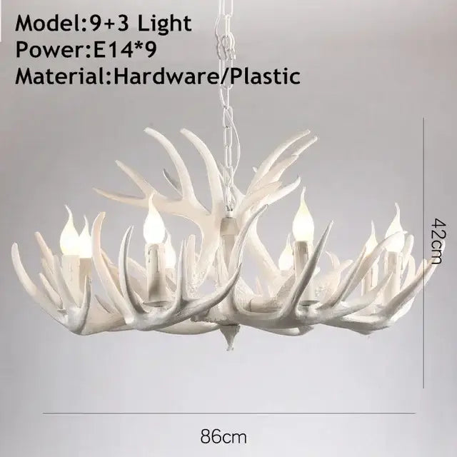Mid century modern golden antler chandelier dining room light