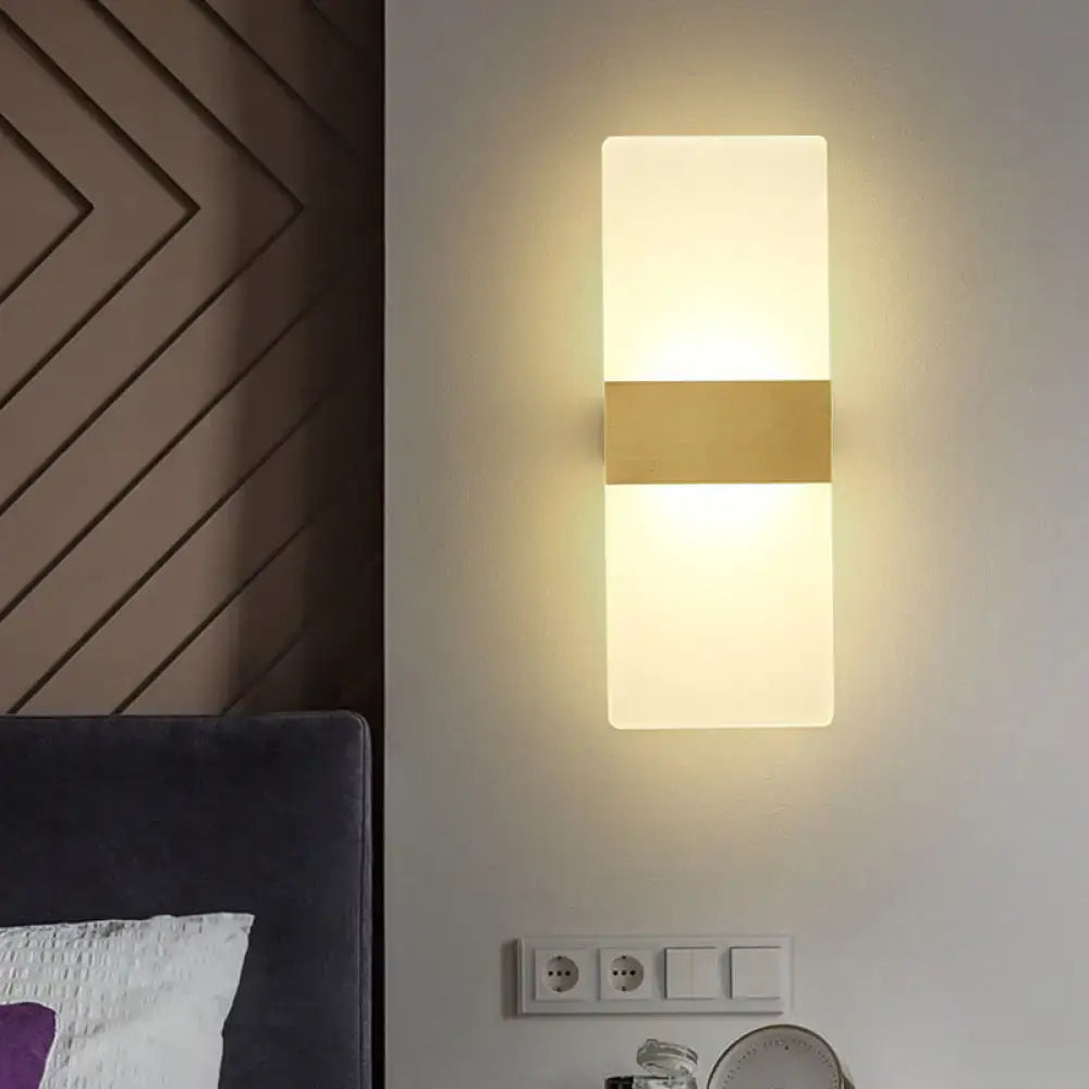 Minimalist acrylic gold wall sconce bedroom wall lamp