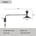 Minimalist black adjustable long arm wall lamp bedroom sconce