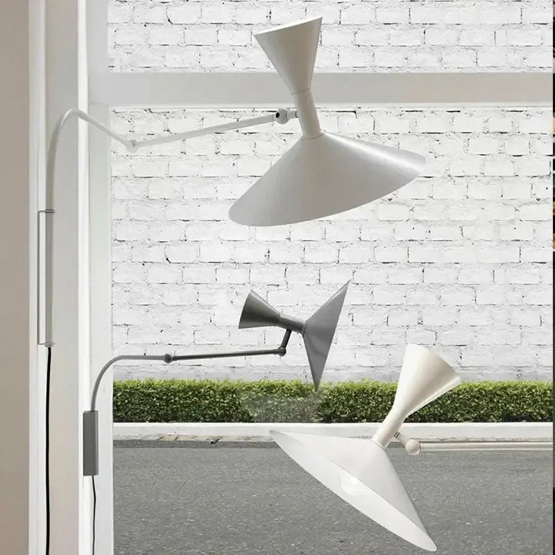 Minimalist black adjustable long arm wall lamp bedroom sconce