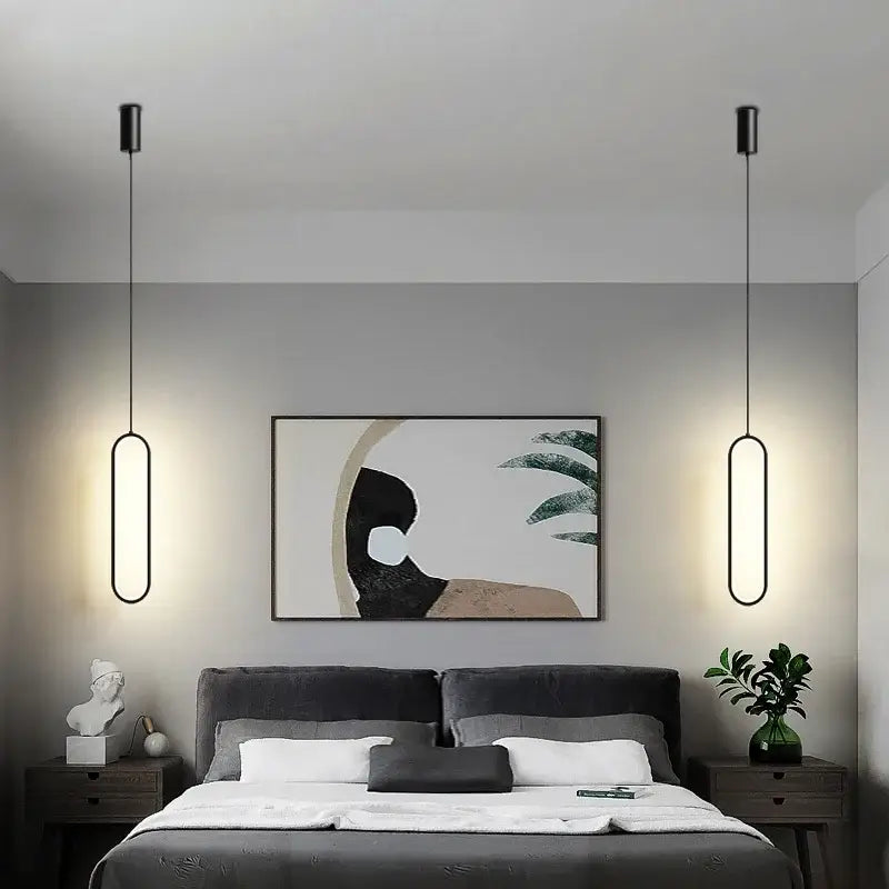 Minimalist black aluminium led chandelier for dining room