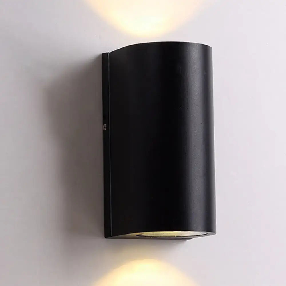 Minimalist black aluminum outdoor cylinder wall light outdoor space