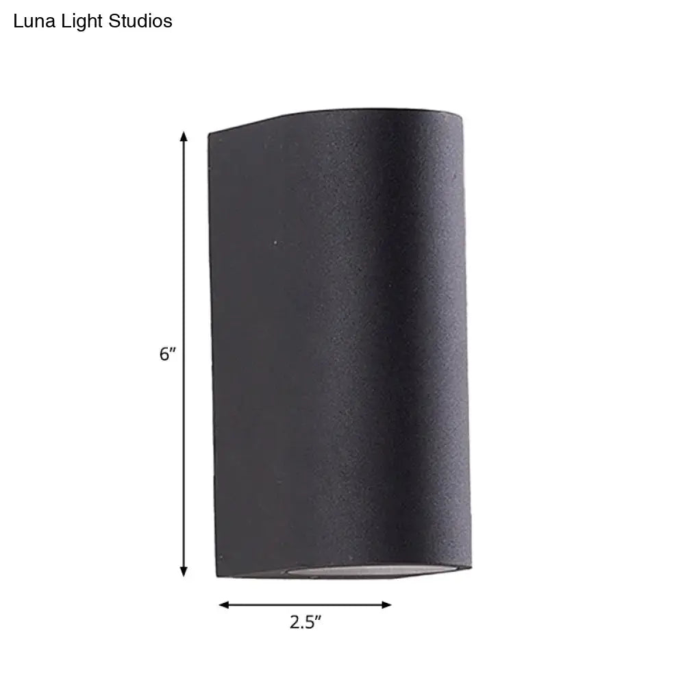 Minimalist black aluminum outdoor cylinder wall light outdoor space