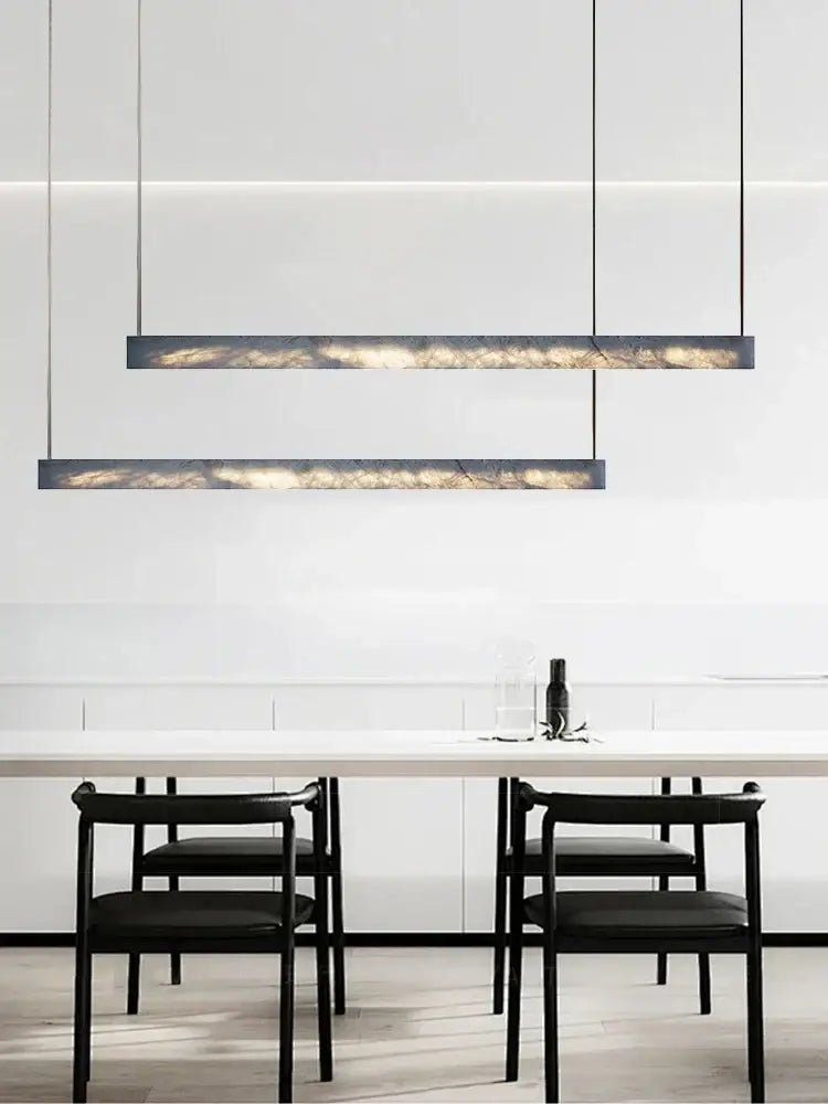 Minimalist black and amber marble design pendant light for office