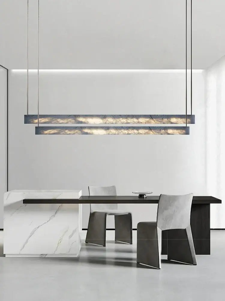 Minimalist black and amber marble design pendant light for office