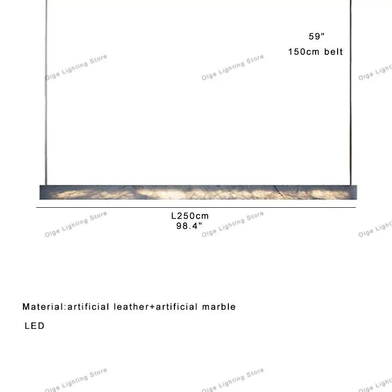 Minimalist black and amber marble design pendant light for office