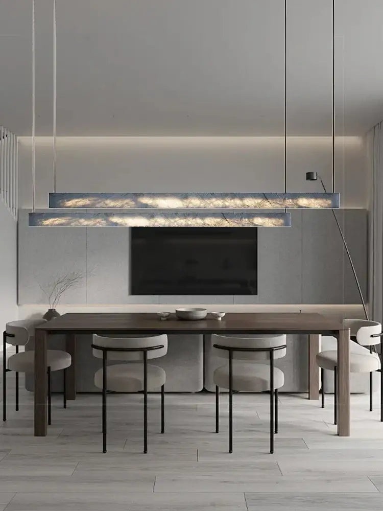 Minimalist black and amber marble design pendant light for office