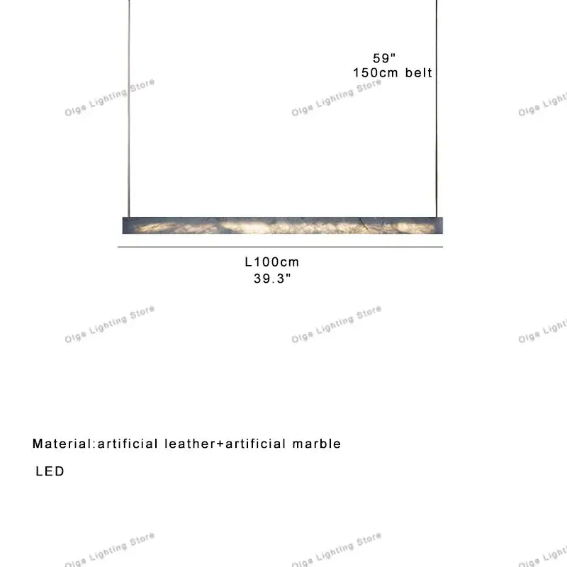 Minimalist black and amber marble design pendant light for office