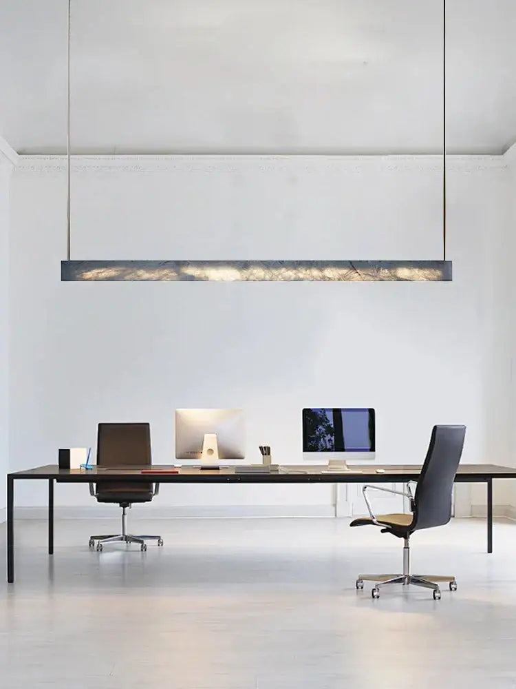 Minimalist black and amber marble design pendant light for office