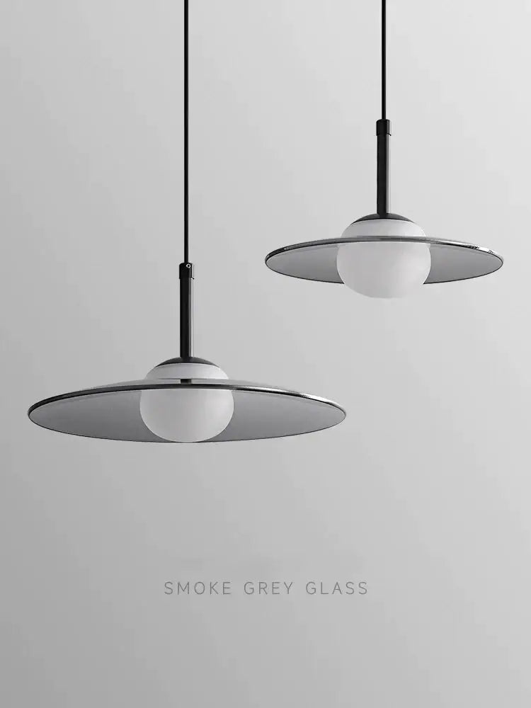 Minimalist black and copper glass pendant lamp bedroom light