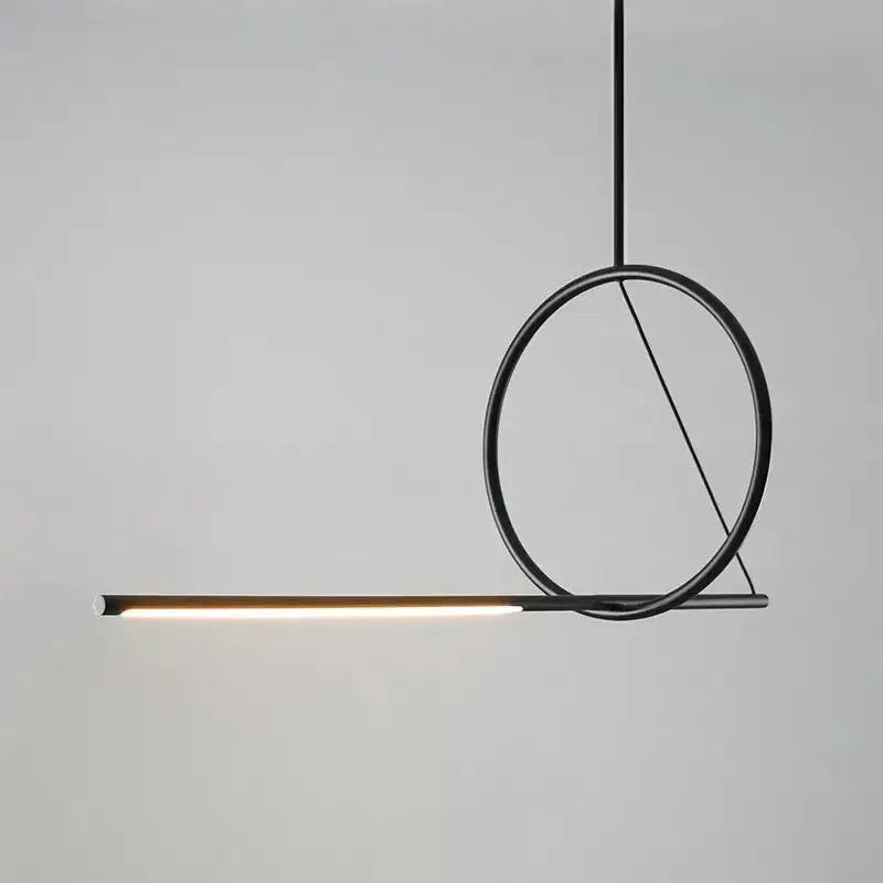 Minimalist black art line led pendant light for dining room