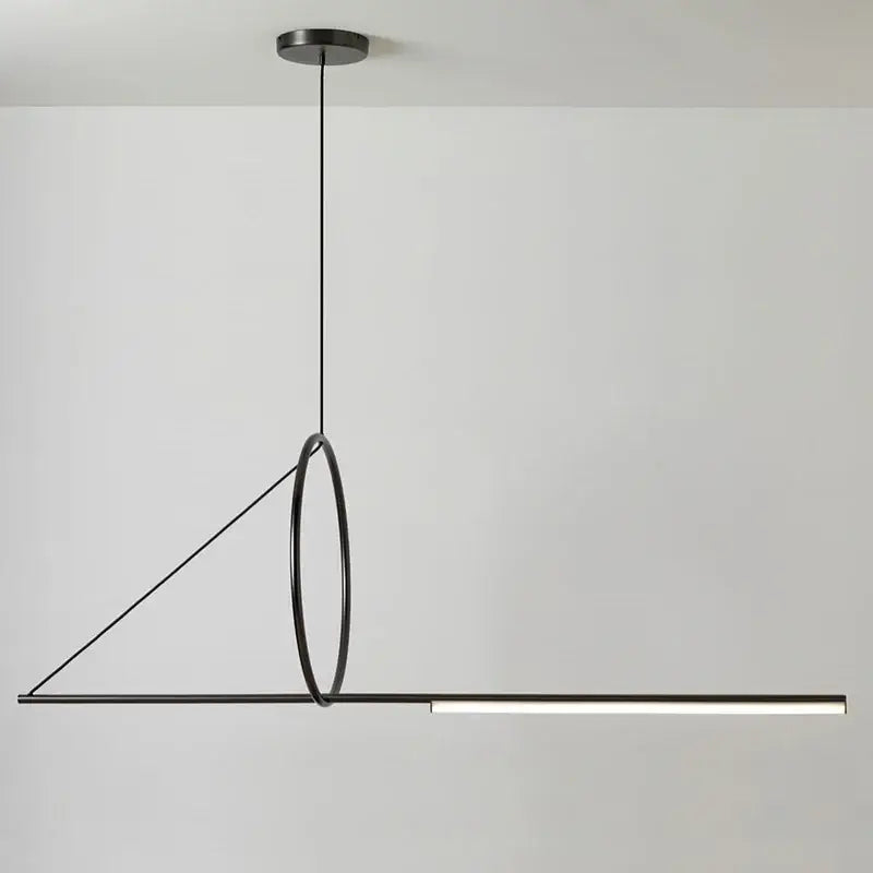 Minimalist black art line led pendant light for dining room
