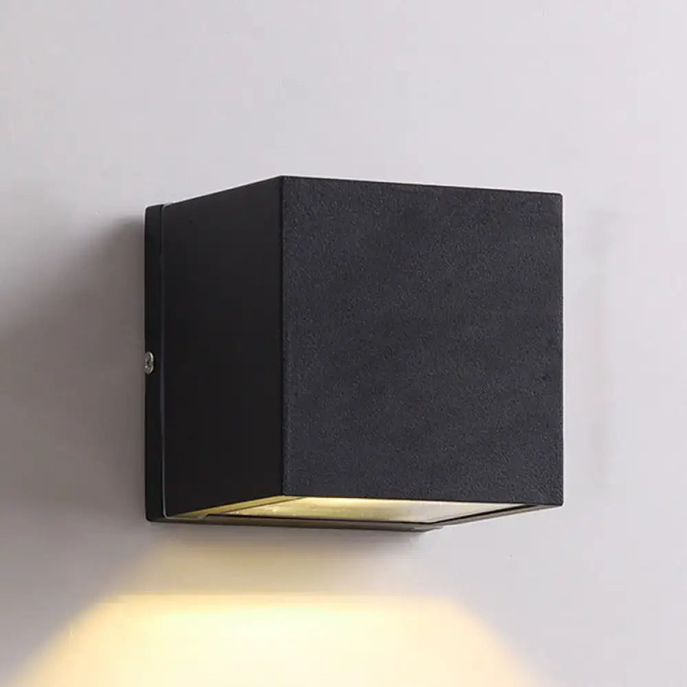 Minimalist black & brass led flush mount wall sconce – corridor light
