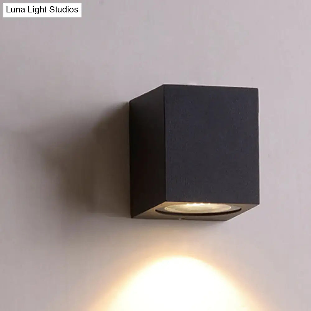 Minimalist black & brass led flush mount wall sconce – corridor light
