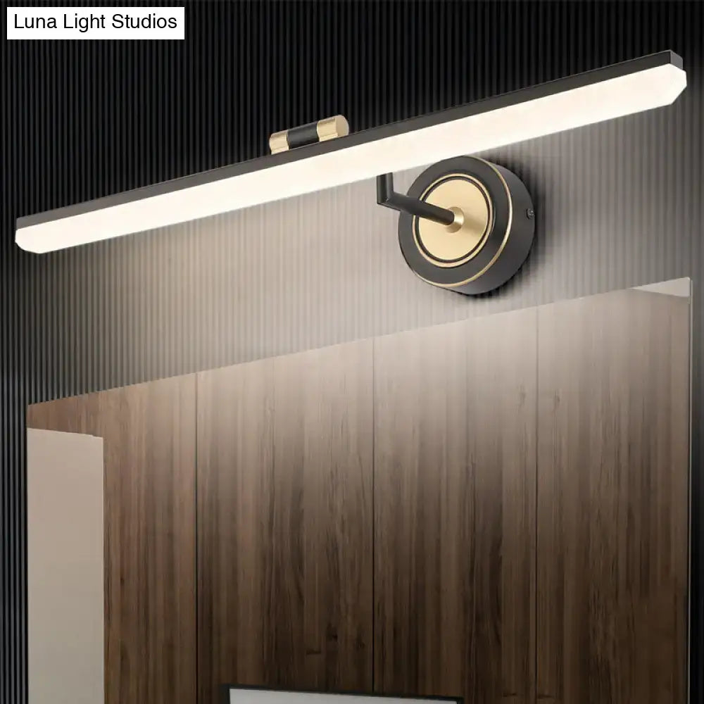 Minimalist black & brass swing arm wall mounted vanity light bathroom