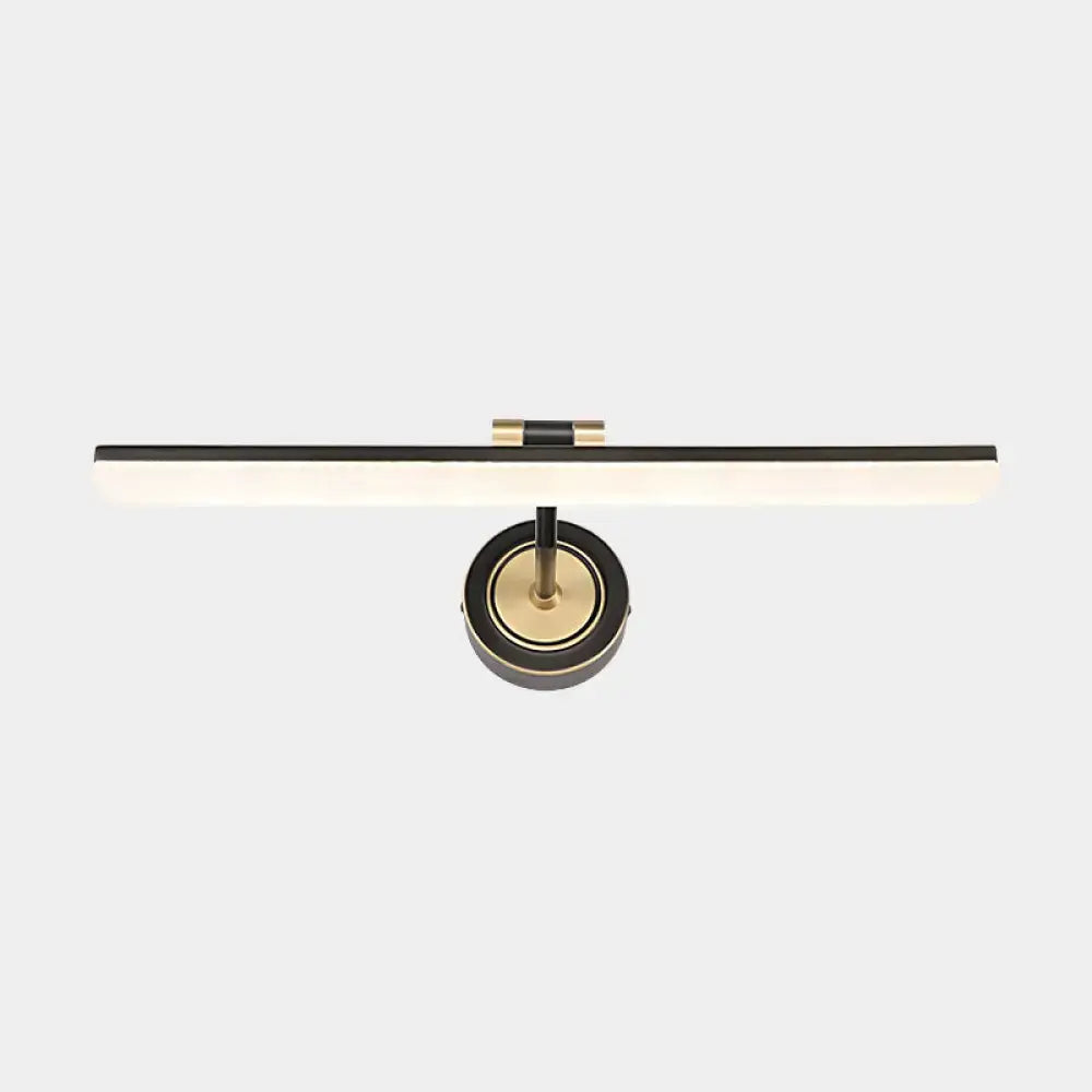 Minimalist black & brass swing arm wall mounted vanity light bathroom
