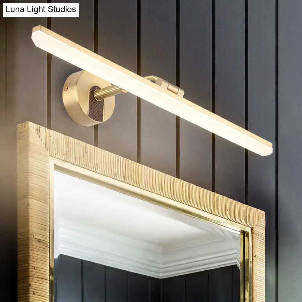 Minimalist black & brass swing arm wall mounted vanity light bathroom