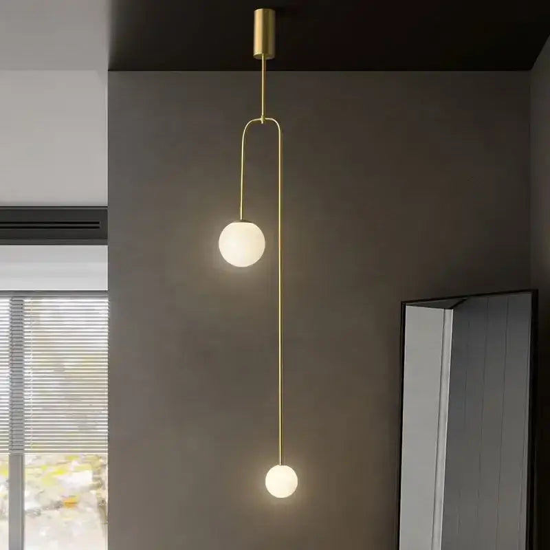 Minimalist black bronze glass ball pendant light for living room